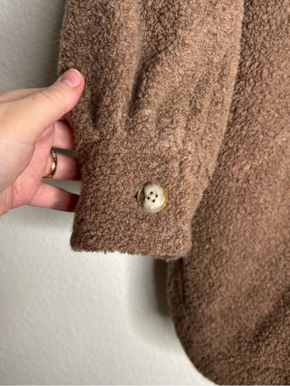 Madewell Teddy Belrose Shirt-Jacket Heather Oatmeal Sherpa XS - Picture 10 of 14